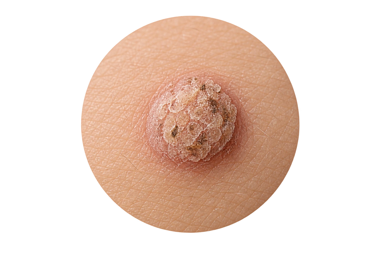 Educational close-up illustration of a wart.